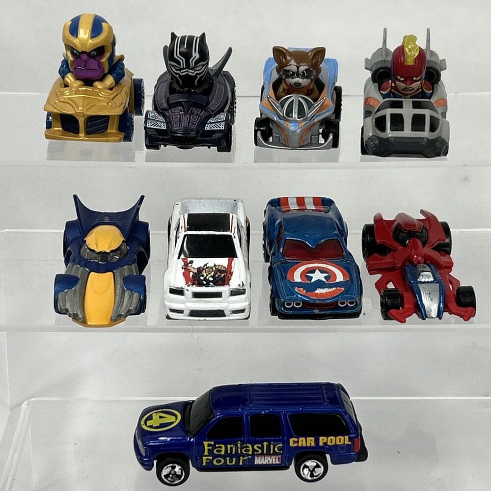 Marvel Hot Wheels Racer Verse Thanos Racoon Black Panther Wolverine Thor Spidey